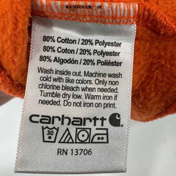 Carhartt Boys' Long-Sleeve Graphic Hoodie Sweatshirt Orange Size Large (14-16) - Picture 6 of 6